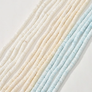 Stränge aus 6mm natürlichen weißen und blauen Muschelperlen für DIY-Schmuckherstellung