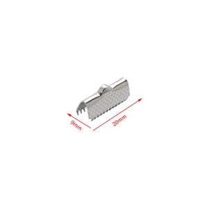 20x9mm stainless steel ribbon crimp ends with textured surface for DIY jewelry making