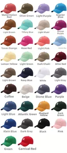 Multi-color collection of R letter embroidered soft top baseball caps in 34 vibrant shades