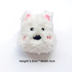 Mini plush West Highland White Terrier charm with dimensions 5.5cm height and 5cm width
