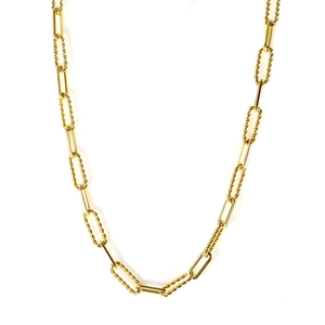 Minimalist gold plated stainless steel twisted link chain necklace for women