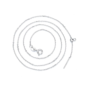 Adjustable s925 silver cross chain necklace with needle pin on a clean white background
