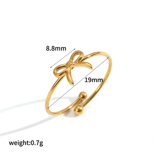 Dimensioni dettagliate dell'anello a fiocco con diametro 19mm e altezza fiocco 8,8mm