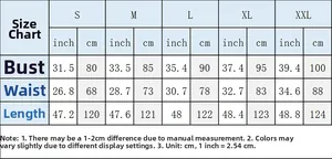 Size chart with measurements in cm and inches for the floral off-shoulder maxi dress