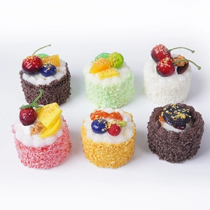 Set de 6 modelos realistas de pasteles de mousse artificiales para fotografía y decoración
