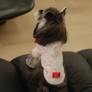 Sweat à capuche rayé bleu et orange en polaire corail douce pour petits chiens
