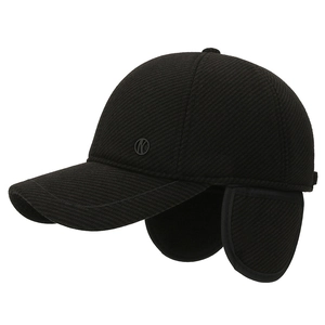 Men's winter wool cap with ear flaps and thermal lining for windproof outdoor protection