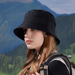 Quick-dry waterproof sun hat for hiking and fishing with adjustable wind cord