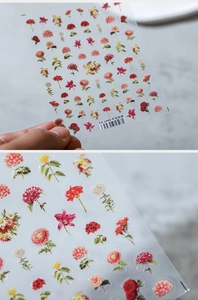 Detail van TS-1449 nagelstickers met botanische ontwerpen van gedroogde bloemen