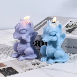 Molde de silicona con forma de dragón lindo para velas aromáticas y decoraciones DIY