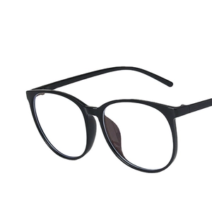 Lunettes anti-lumière bleue à monture ronde noire surdimensionnée et branches fines