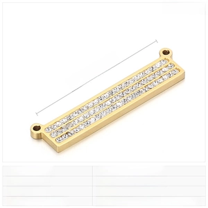 Detailed view of rectangular stainless steel pendant with dimensions 38x7mm and 3g weight