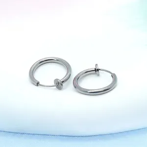 Hoop Earrings Non Pierced 304 Stainless Steel Spring Clip On Ear Bone Helix Fake Piercing Punk Jewelry Unisex
