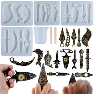 DIY Silicone Resin Molds Set Defensive Knife Dagger Kunai Shape Silicone Mold For Epoxy Resin Jewelry Craft Making Accessories