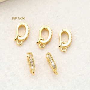 14K vergoldete Zirkonia Anhängerschlaufen für DIY Schmuck Halsketten im 5er Set