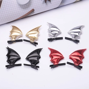 Bat Wings Hair Clips PU Leather Metal Alligator Clips Halloween Gothic Cosplay Party Hair Accessories Women Girls