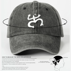 Vintage grey washed cotton baseball cap with white Puerto Rican Coqui frog embroidery