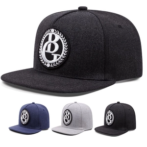 Snapback Hat Flat Brim Baseball Cap Acrylic Twill Embroidered Round Patch Hip Hop Streetwear Adjustable Men Women