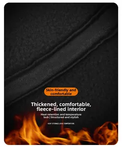 Detailed macro view of the thick black fleece lining for thermal heat retention