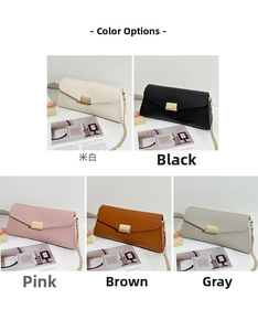 Litchi texture envelope bag collection in white, black, pink, brown, and grey colors