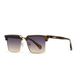 Vintage square sunglasses with tortoiseshell frame and purple gradient lenses