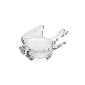 Minimalist transparent glass bird candle holder and jewelry tray for table decor