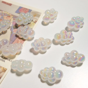 Iridescent cloud-shaped resin beads for DIY jewelry and phone chain accessories