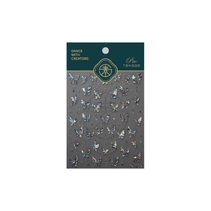 Holographic butterfly nail art stickers M-489 with iridescent metallic finish effect