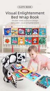 Soft visual enlightenment crib wrap cloth book for baby sensory play and early development