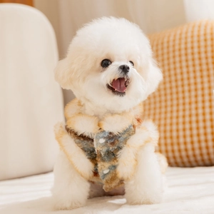 Fair Isle Muster Haustier Fleeceweste für kleine Hunde und Katzen mit Winterfutter