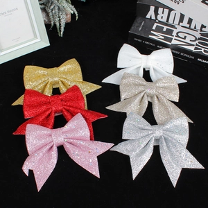 Lot de nœuds de Noël pailletés multicolores pour décoration de sapin et fêtes