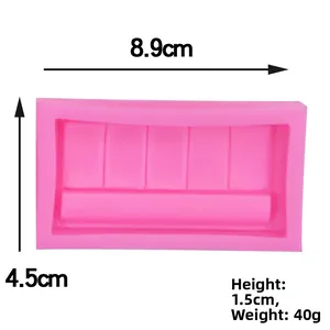 Pink silicone mold dimensions 8.9cm x 4.5cm for makeup shaped fondant and cake decor