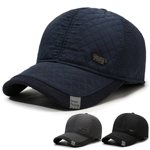 Herren Winter Warm Gesteppte Baseballkappe Mit Klappbarem Ohrenschutz Winddichte Outdoor Sportmütze Polyester Design
