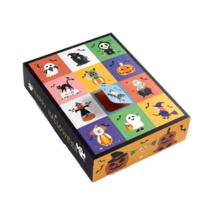 12-grid Halloween countdown blind box gift packaging with festive illustrations