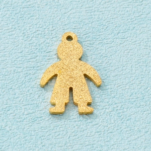Little Boy Shape Pendant Frosted Stainless Steel Matte Charm For DIY Jewelry Making Fashion Stylized Accessories