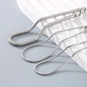 Sleek silver stainless steel snake chain bracelets with lobster clasp for men
