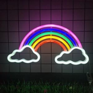 LED Neon Sign Rainbow And Cloud Wall Hanging USB Battery Powered PC Atmosphere Light For Bedroom Christmas Party Decoration