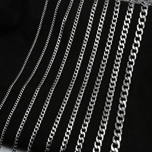 Cuban Link Chain Necklace Stainless Steel Tarnish Free Waterproof Streetwear Hip Hop Minimalist Jewelry For Men Women