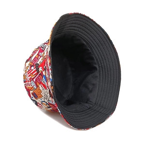 Μοντέρνο καπέλο bucket με γκράφιτι, μπέργκερ και κόλα για προστασία από τον ήλιο