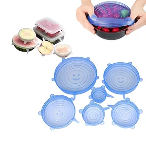 Silicone Stretch Lids Food Grade Reusable Elastic Bowl Covers Universal Seal Wrap For Containers Kitchen Storage