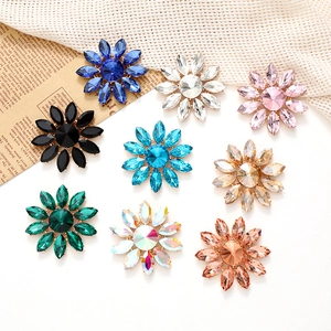 Charms De Plateau De Fleur De Tournesol Alliage De Zinc Strass Cristal Marquise Pour La Fabrication De Bijoux Bricolage Décoration De Coque De Téléphone Mode Pétillant