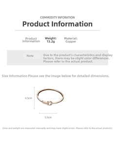Detail view of 13.2g copper bracelet with cubic zirconia and 5.5cm inner diameter