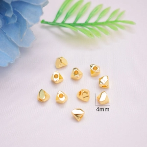 Set van 10 vergulde 4mm gefacetteerde metalen tussenkralen voor DIY-sieraden