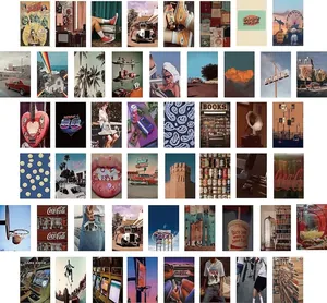 54-piece vintage aesthetic wall collage kit featuring retro movie and art posters