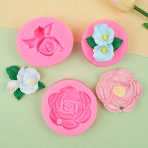 3D rose flower silicone mold set for DIY aromatherapy plaster and resin art crafts