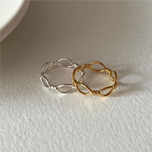 Minimalist 925 Sterling Silver Ring Twisted Rope Geometric Line Jewelry For Women Korean Style Simple Design Elegant Gift