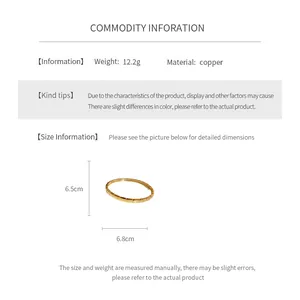 Detailed size specifications for minimalist copper bracelet with arrow texture and dimensions
