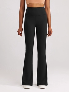 High waist black flare yoga pants for women, slimming butt lifting athletic leggings