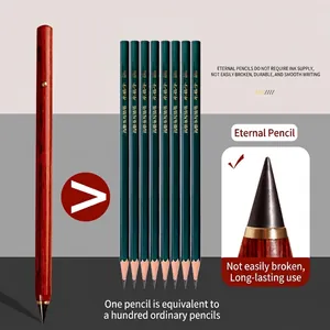 Inkless solid wood eternal pencil with metal tip compared to standard pencils