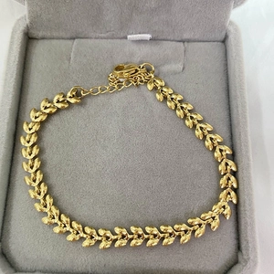 Wheat Ear Fishbone Necklace Bracelet Stainless Steel Gold Plated French Fashion Jewelry For Women Adjustable
